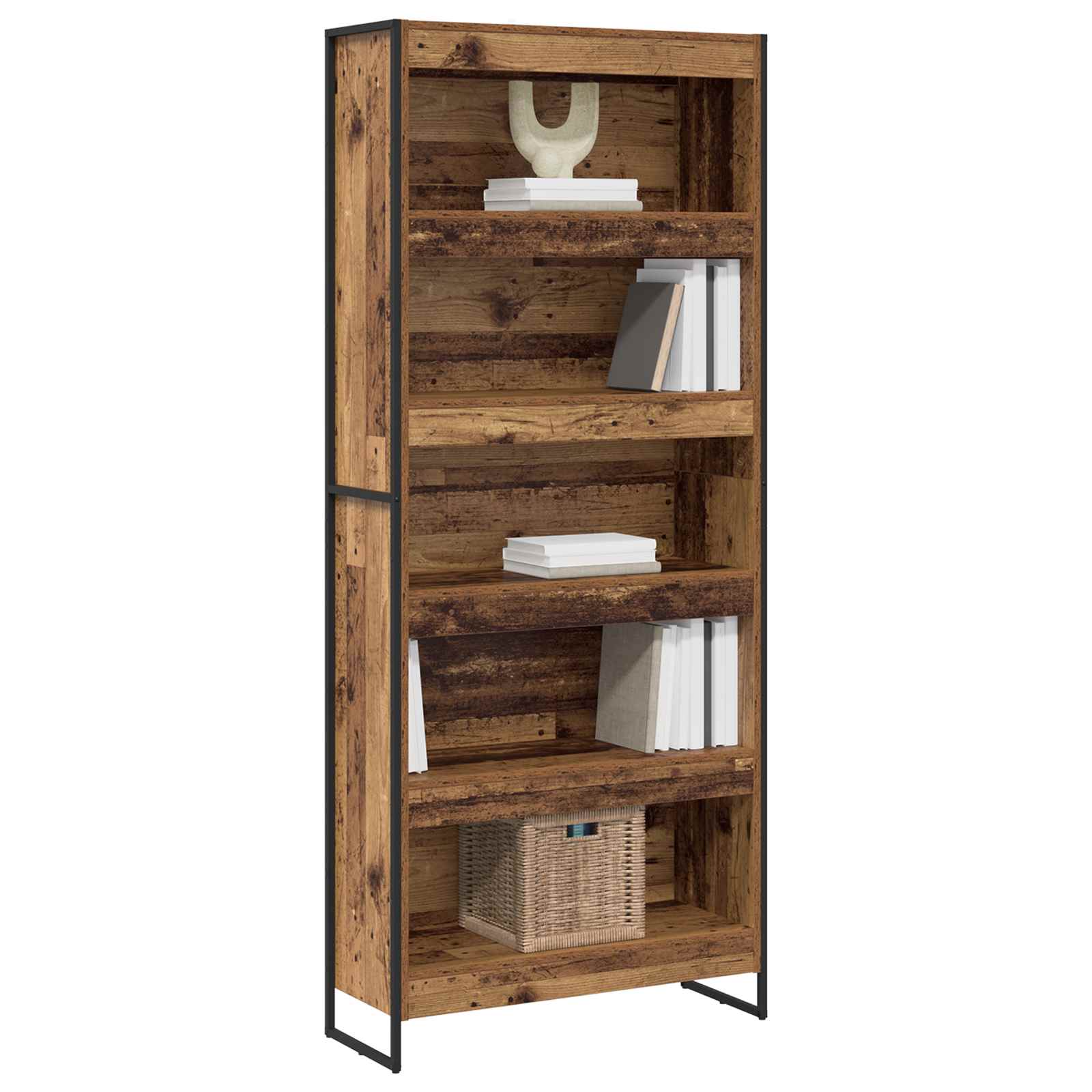 vidaXL Szafka na książki 2 pcs Stare drewno 80 x 30 x 189,5 cm