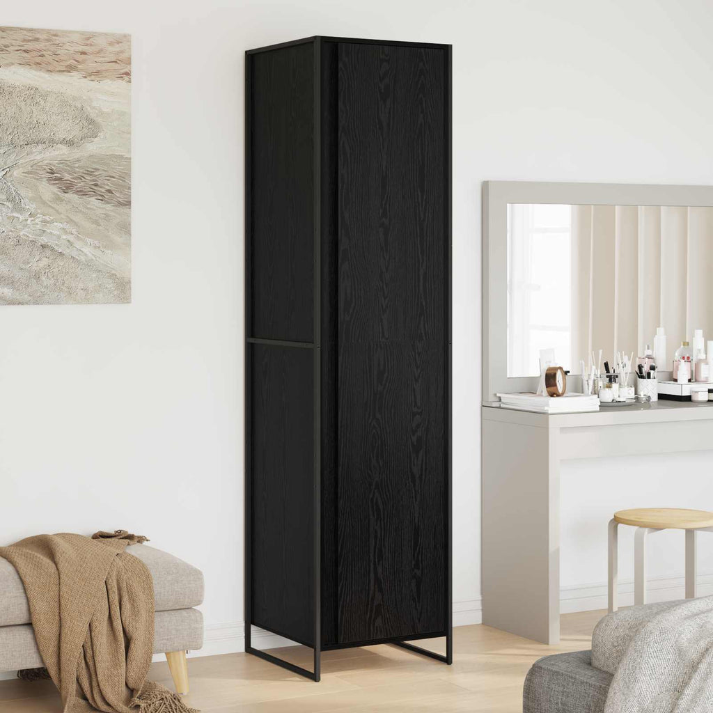 vidaXL Szafa Czarny Dąb 50 x 50 x 200 cm Materiał drewnopochodny