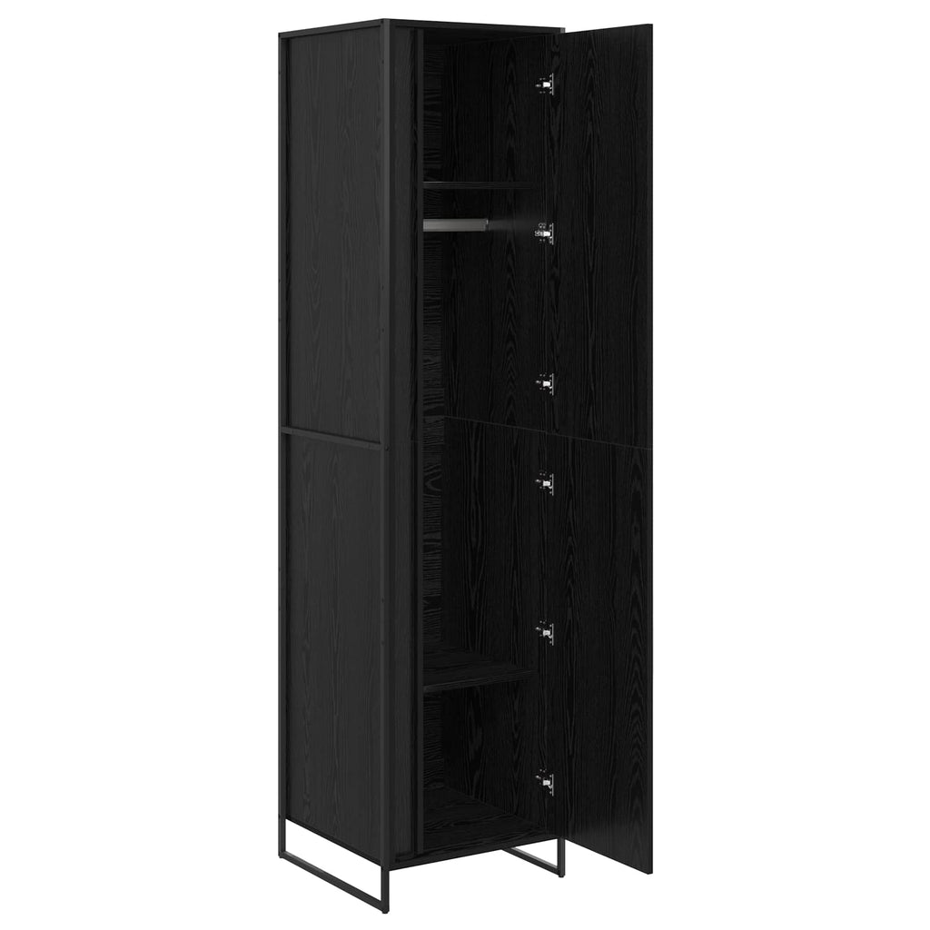 vidaXL Szafa Czarny Dąb 50 x 50 x 200 cm Materiał drewnopochodny