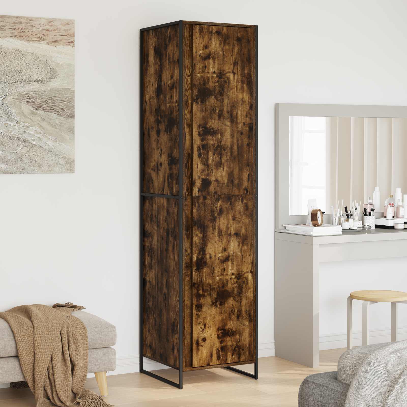 vidaXL Szafa Dąb dymny 50 x 50 x 200 cm Materiał drewnopochodny