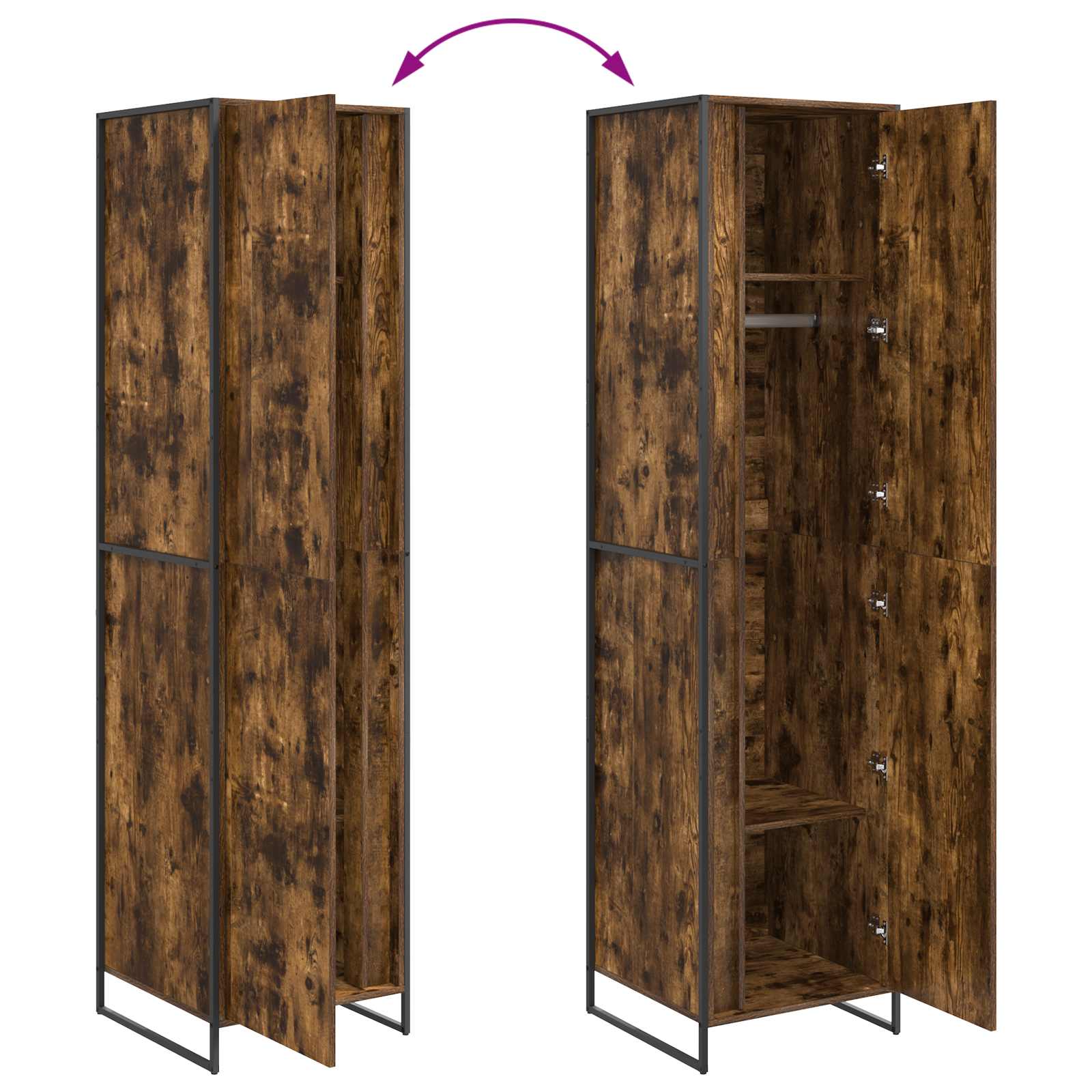 vidaXL Szafa Dąb dymny 50 x 50 x 200 cm Materiał drewnopochodny