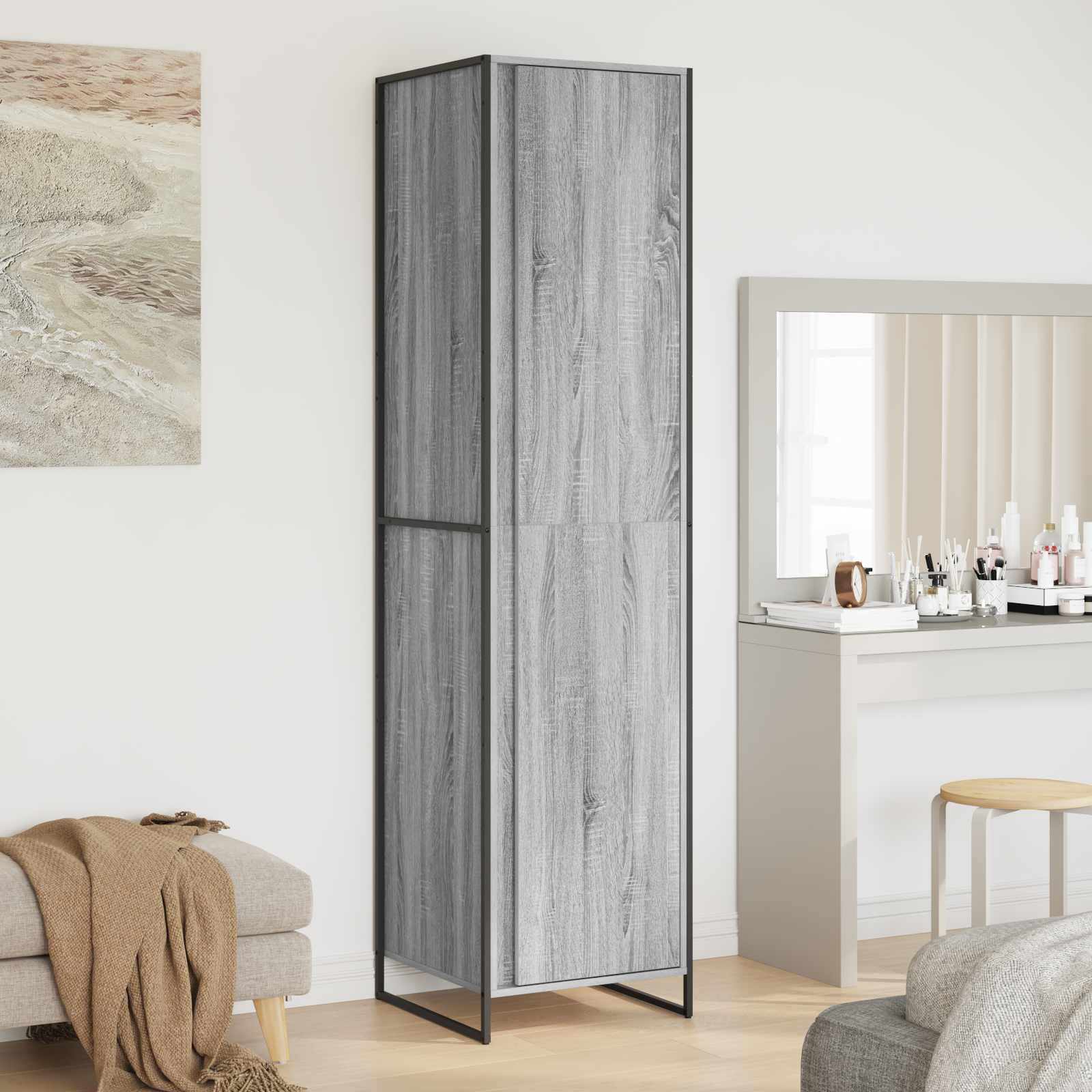 vidaXL Szafa Szary Sonoma 50 x 50 x 200 cm Materiał drewnopochodny