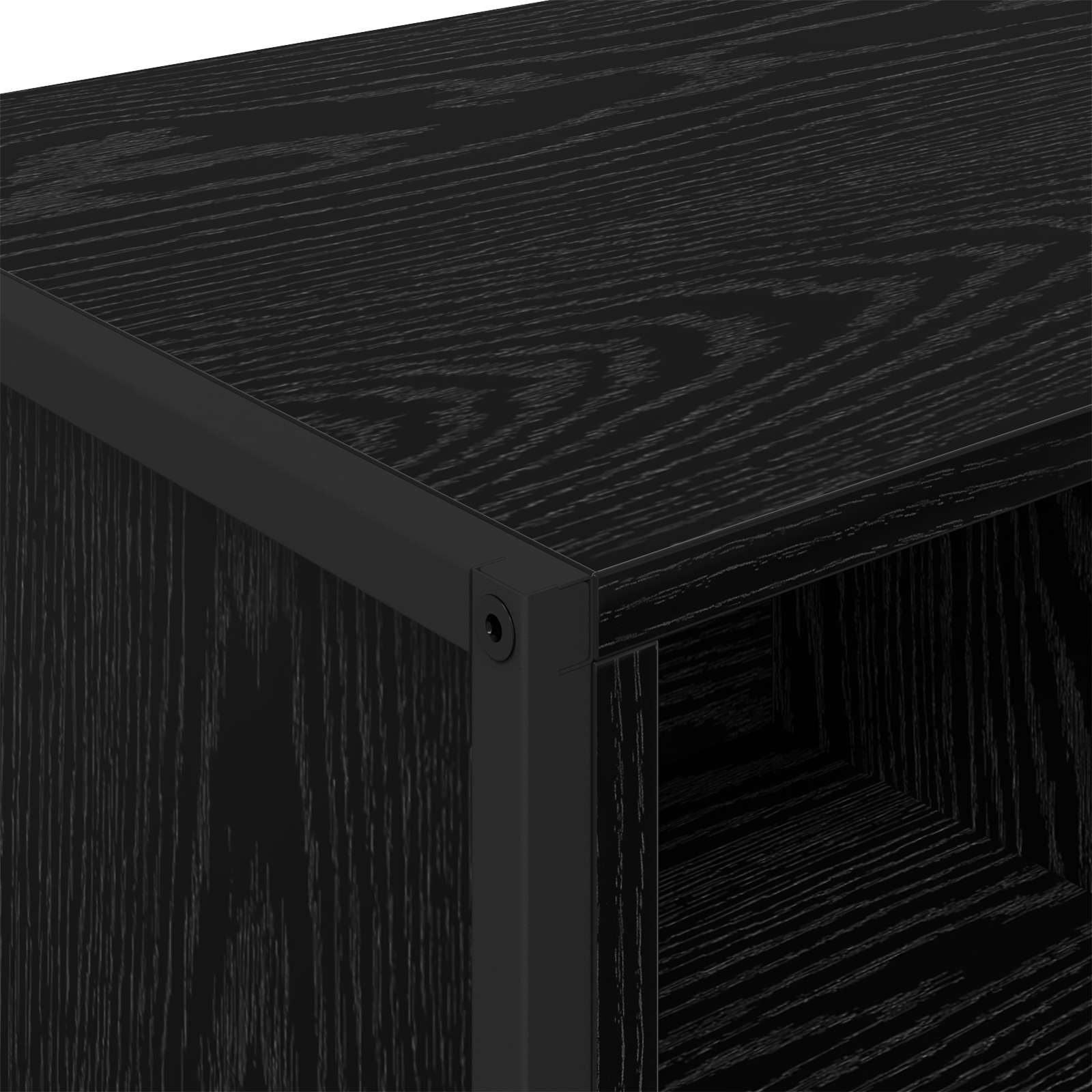vidaXL Bufet z szufladą 2 pcs Czarny Dąb 81 x 36 x 150.5 cm