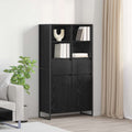 vidaXL Bufet z szufladą 2 pcs Czarny Dąb 81 x 36 x 150.5 cm