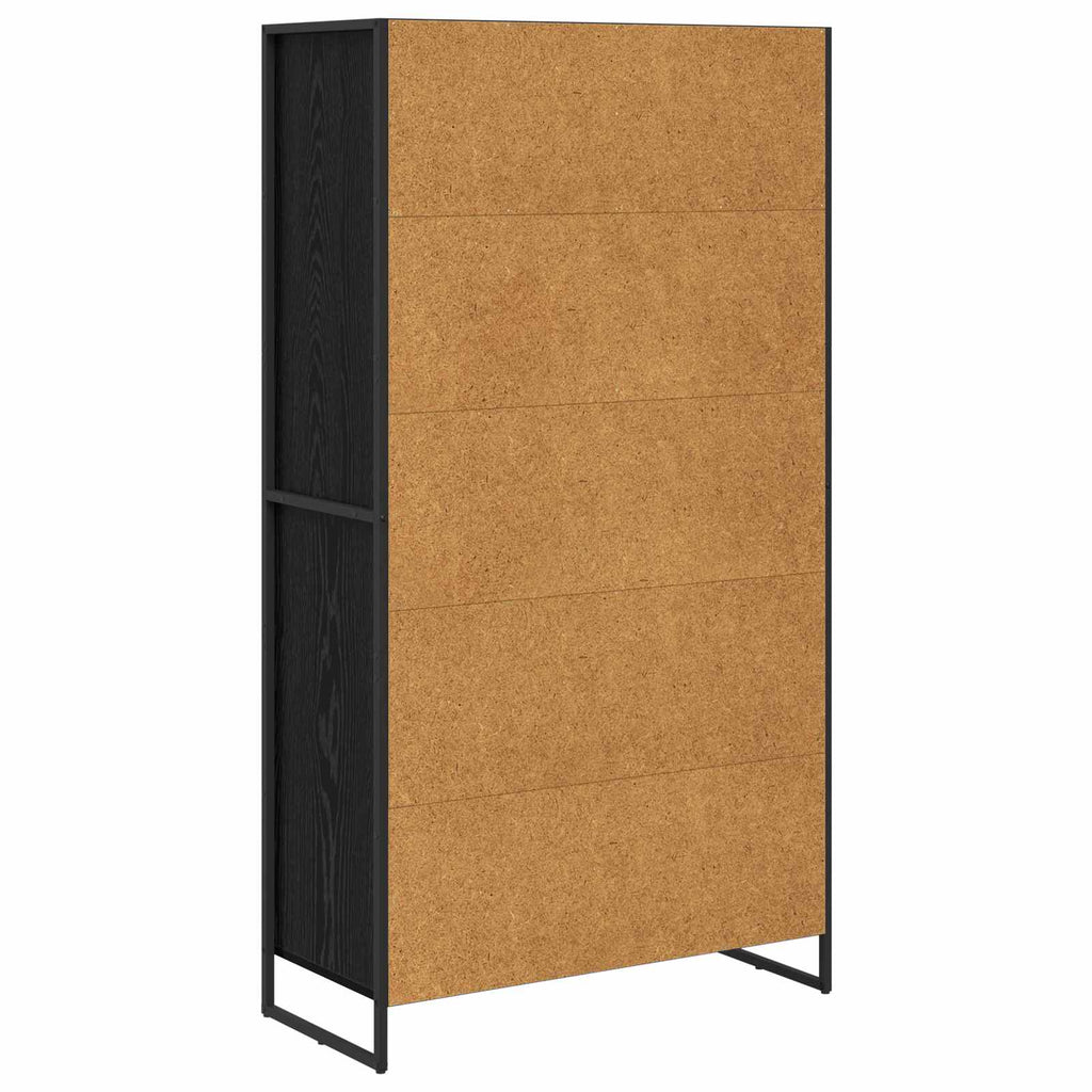 vidaXL Bufet z szufladą 2 pcs Czarny Dąb 81 x 36 x 150.5 cm
