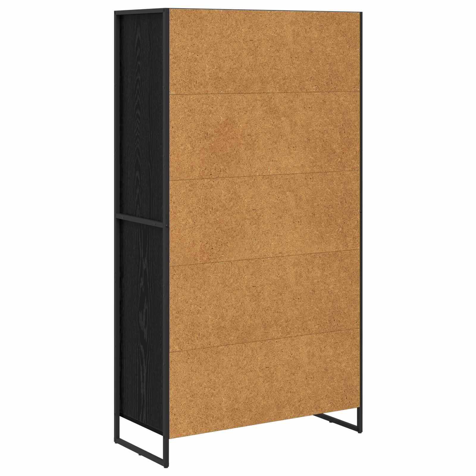 vidaXL Bufet z szufladą 2 pcs Czarny Dąb 81 x 36 x 150.5 cm