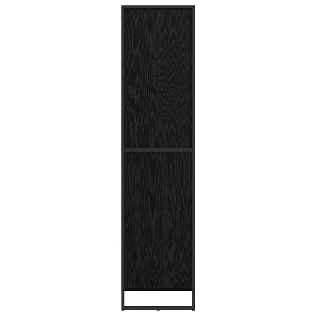 vidaXL Bufet z szufladą 2 pcs Czarny Dąb 81 x 36 x 150.5 cm