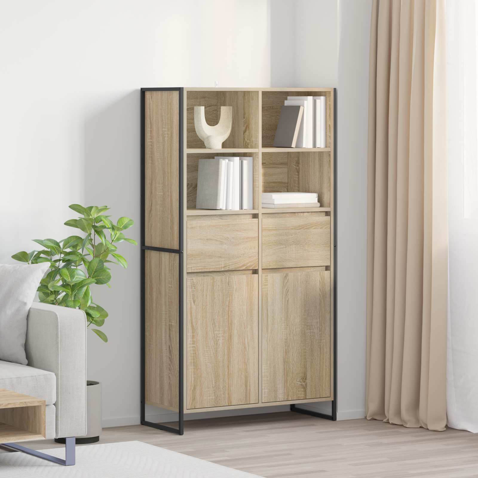 vidaXL Bufet 2 pcs Sonoma 81 x 36 x 150.5 cm Materiał drewnopochodny