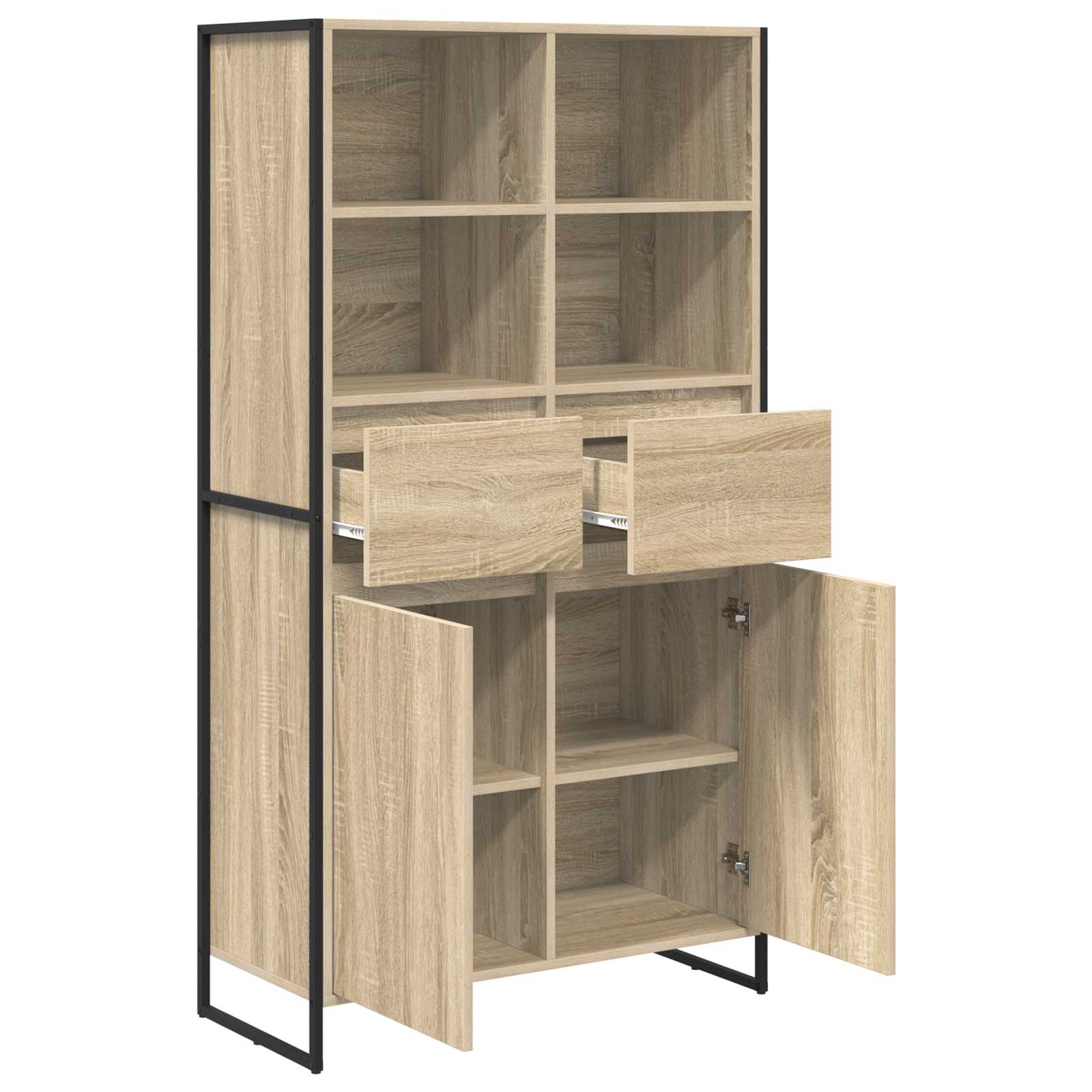 vidaXL Bufet 2 pcs Sonoma 81 x 36 x 150.5 cm Materiał drewnopochodny