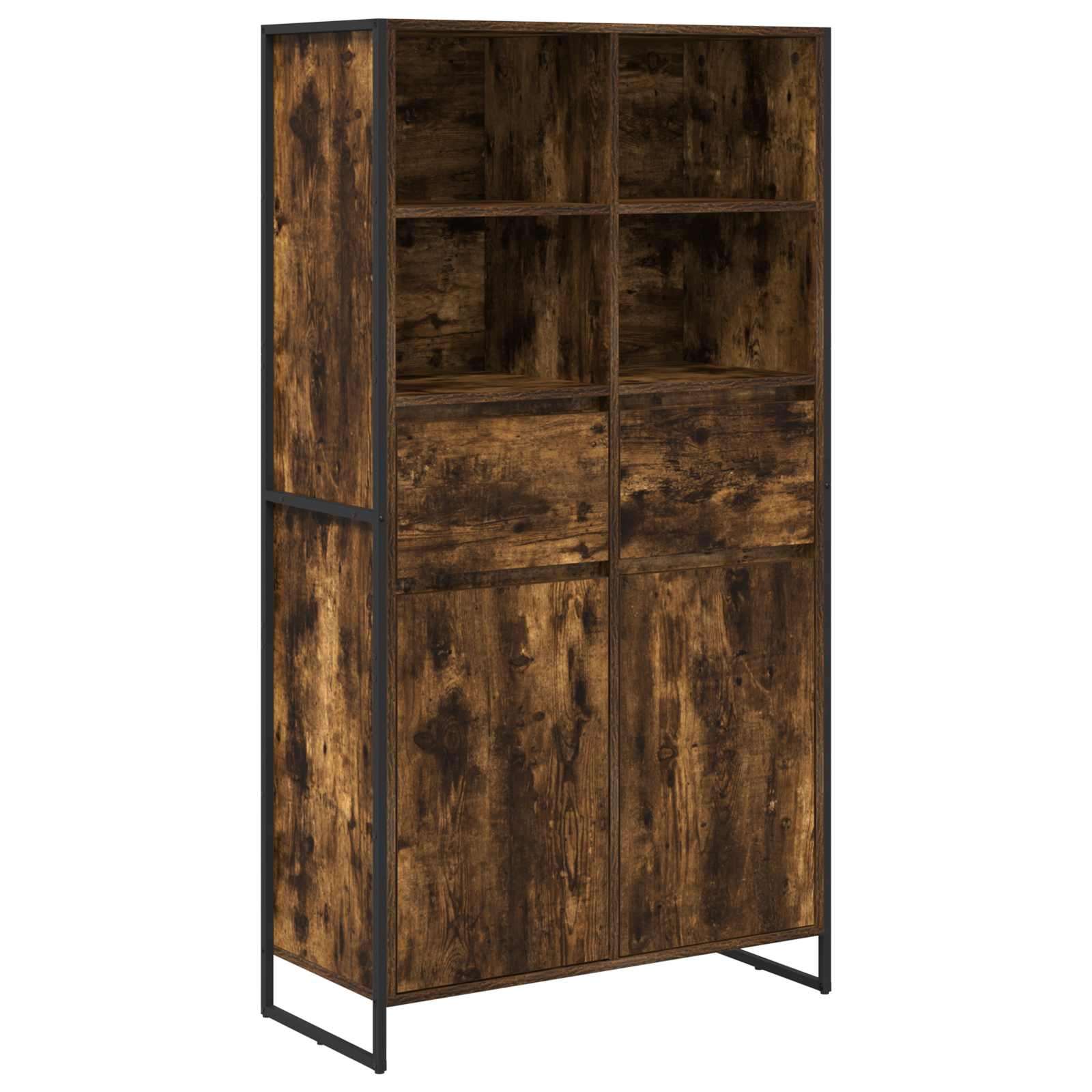 vidaXL Bufet z szufladą 2 pcs Dąb dymny 81 x 36 x 150.5 cm