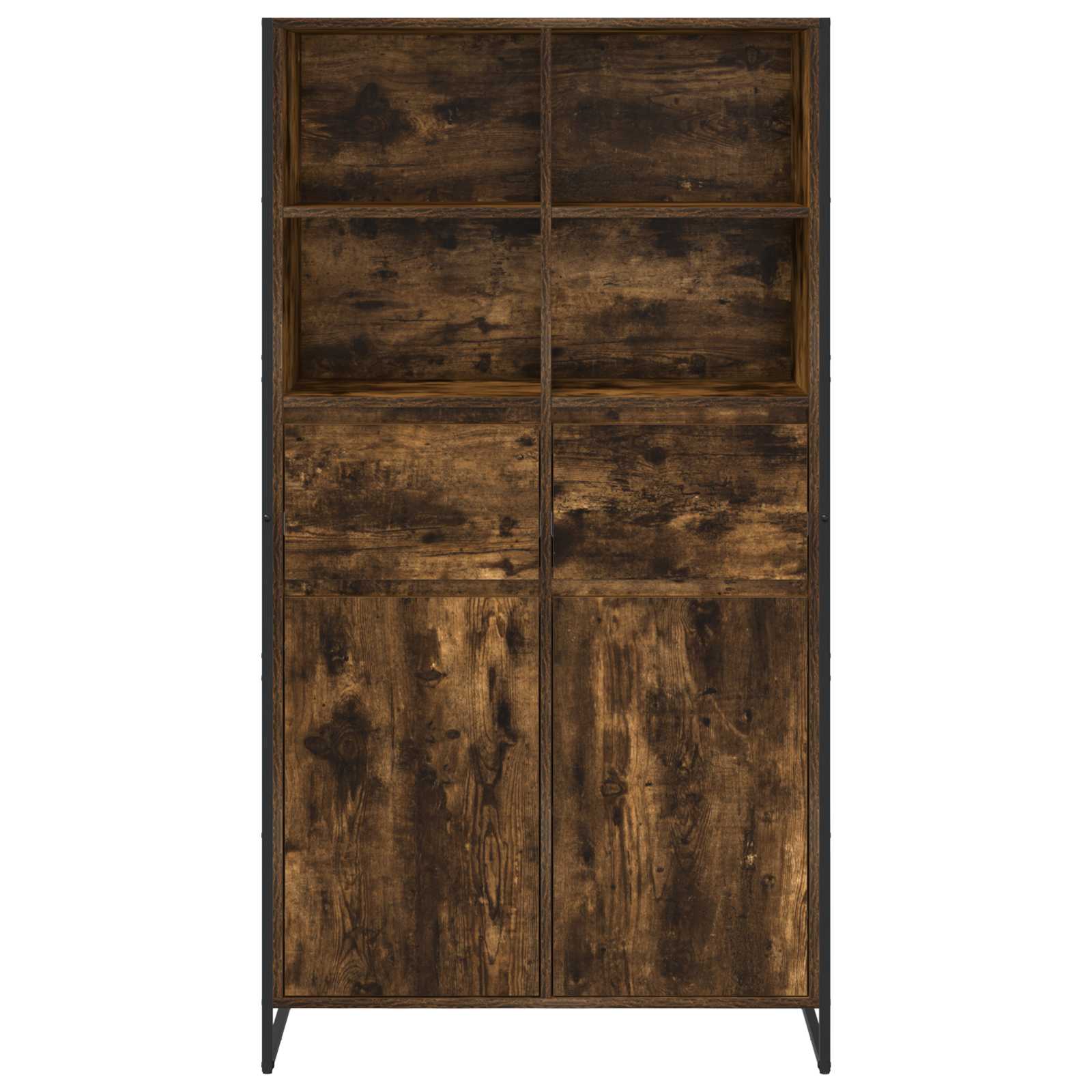 vidaXL Bufet z szufladą 2 pcs Dąb dymny 81 x 36 x 150.5 cm