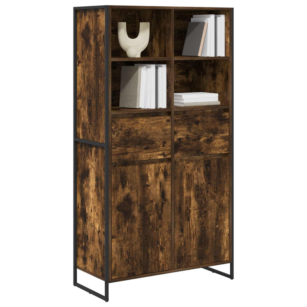 vidaXL Bufet z szufladą 2 pcs Dąb dymny 81 x 36 x 150.5 cm