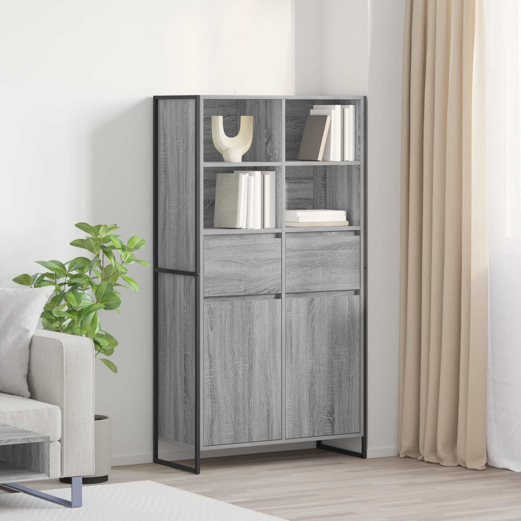 vidaXL Bufet z szufladą 2 pcs Szary Sonoma 81 x 36 x 150.5 cm