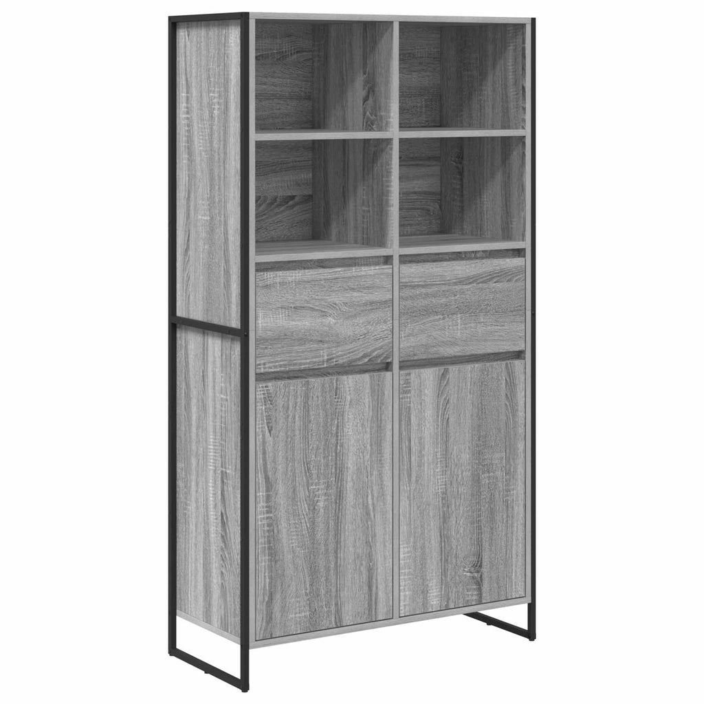 vidaXL Bufet z szufladą 2 pcs Szary Sonoma 81 x 36 x 150.5 cm