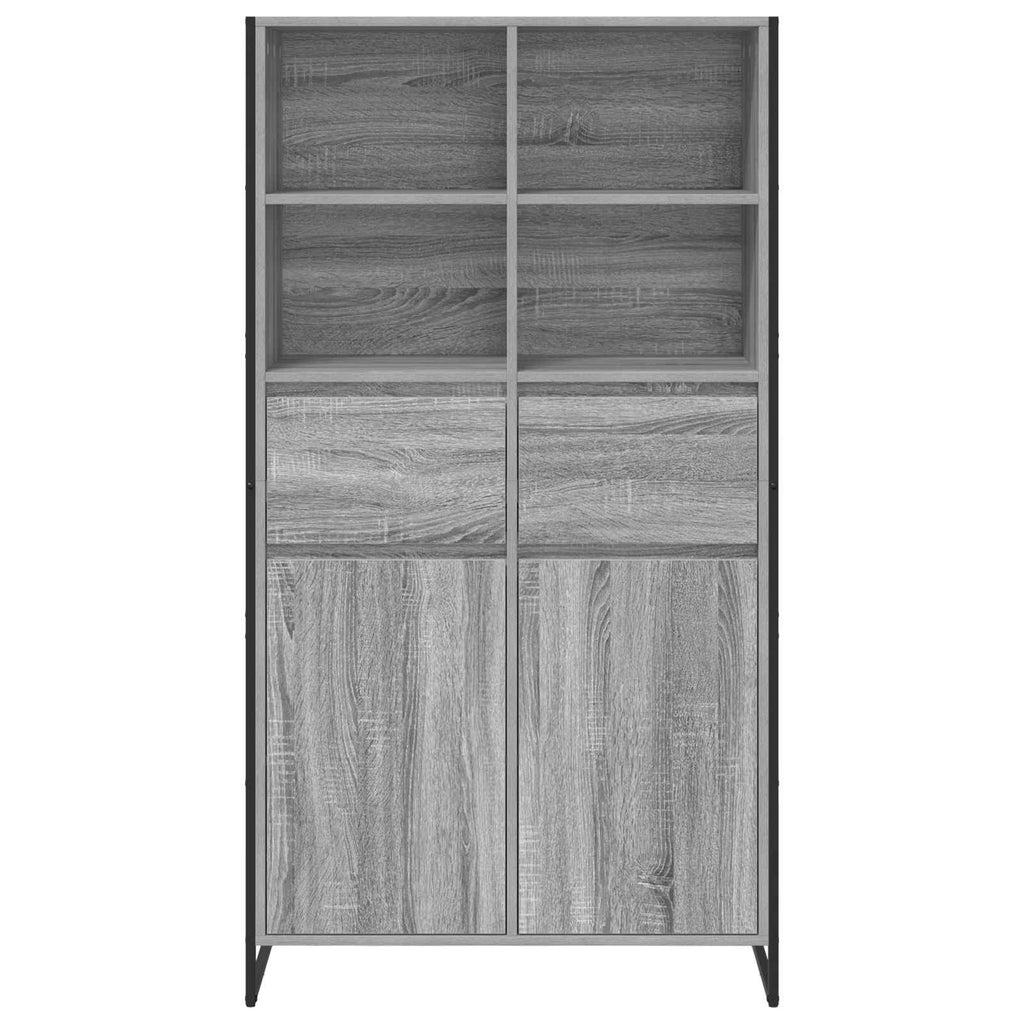 vidaXL Bufet z szufladą 2 pcs Szary Sonoma 81 x 36 x 150.5 cm