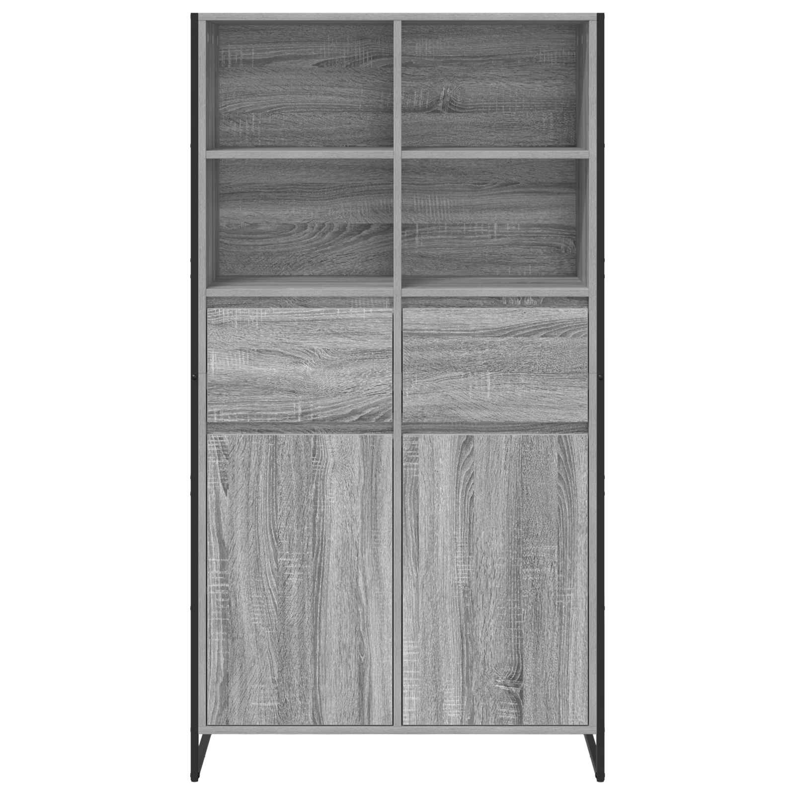 vidaXL Bufet z szufladą 2 pcs Szary Sonoma 81 x 36 x 150.5 cm