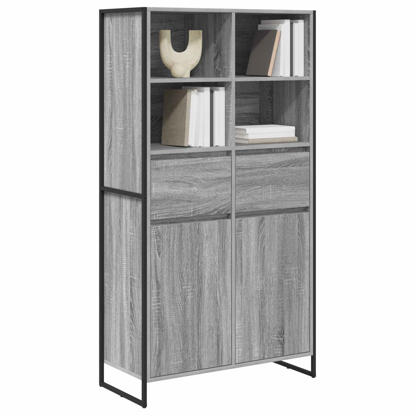 vidaXL Bufet z szufladą 2 pcs Szary Sonoma 81 x 36 x 150.5 cm