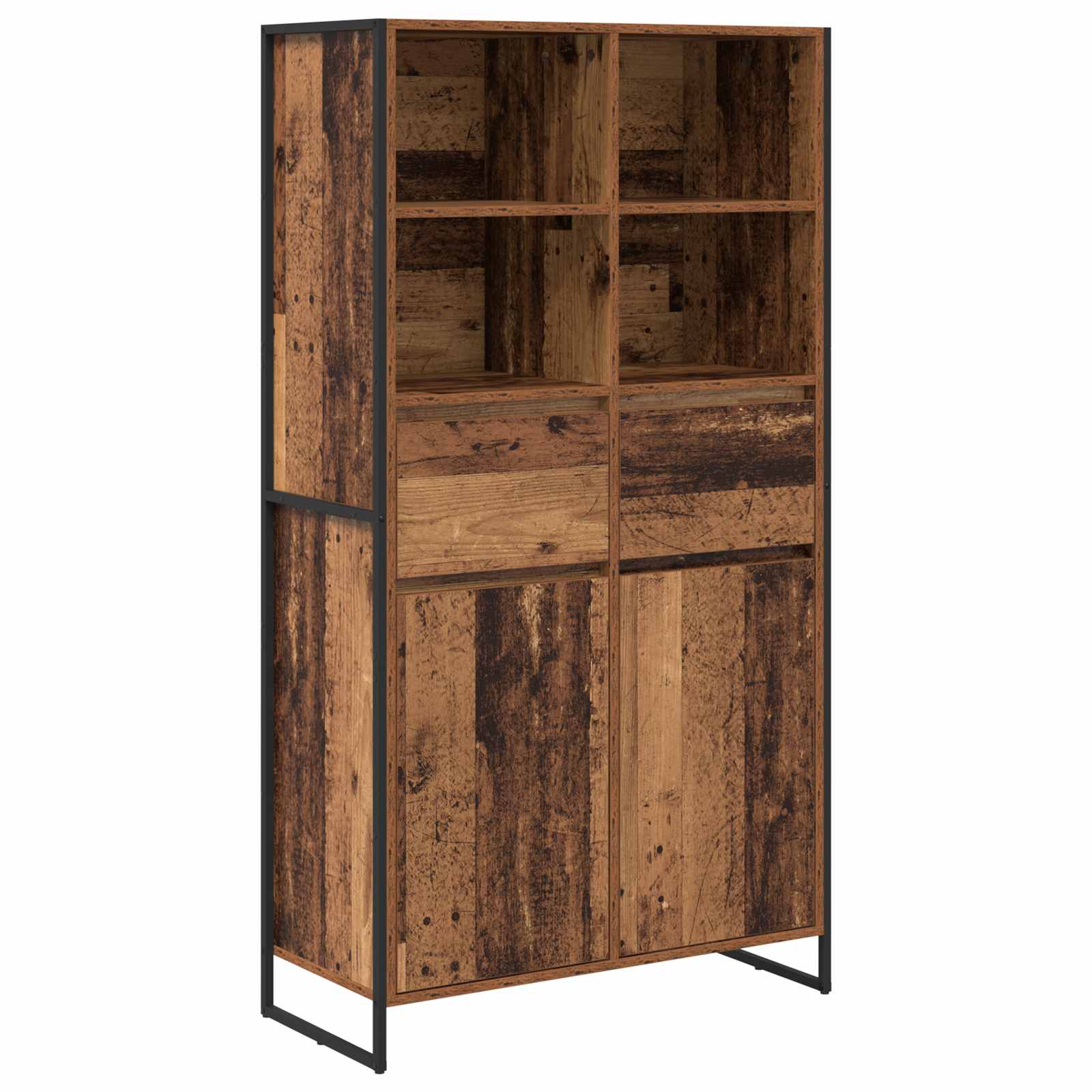 vidaXL Bufet z szufladą 2 pcs Stare drewno 81 x 36 x 150.5 cm