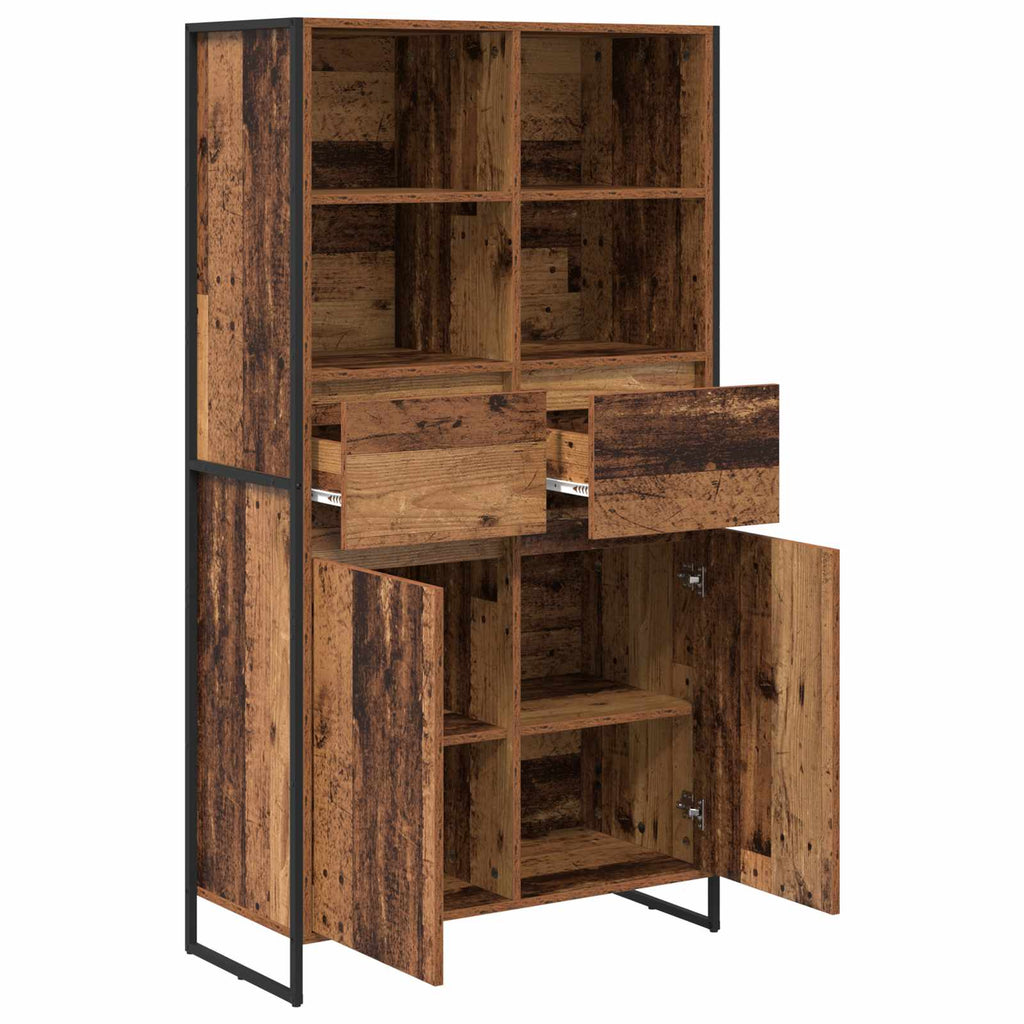vidaXL Bufet z szufladą 2 pcs Stare drewno 81 x 36 x 150.5 cm