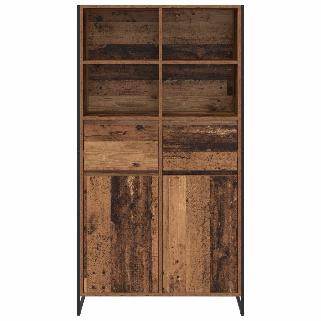 vidaXL Bufet z szufladą 2 pcs Stare drewno 81 x 36 x 150.5 cm