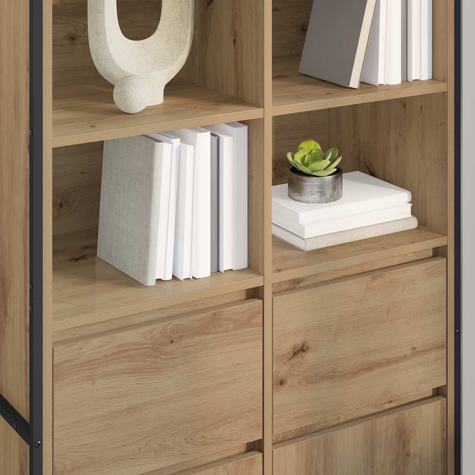 vidaXL Bufet z szufladą 2 pcs Dąb rzemieślniczy 81 x 36 x 150.5 cm