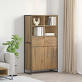 vidaXL Bufet z szufladą 2 pcs Dąb rzemieślniczy 81 x 36 x 150.5 cm