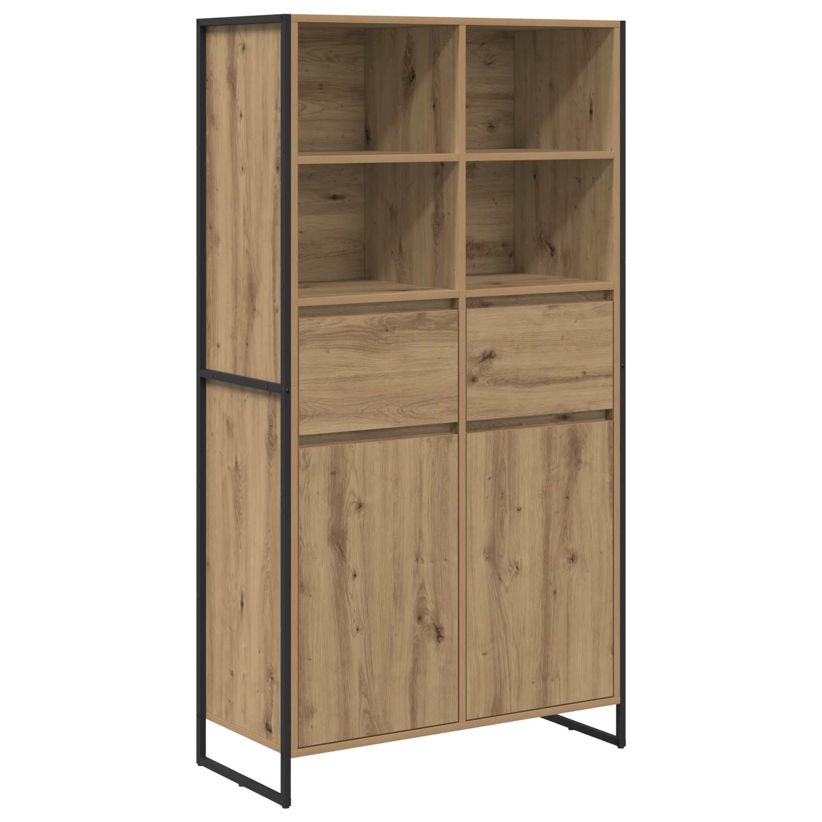 vidaXL Bufet z szufladą 2 pcs Dąb rzemieślniczy 81 x 36 x 150.5 cm