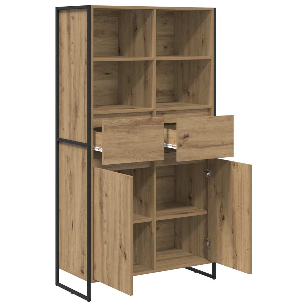 vidaXL Bufet z szufladą 2 pcs Dąb rzemieślniczy 81 x 36 x 150.5 cm