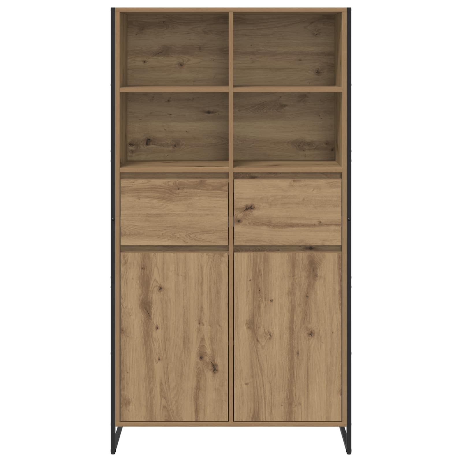 vidaXL Bufet z szufladą 2 pcs Dąb rzemieślniczy 81 x 36 x 150.5 cm