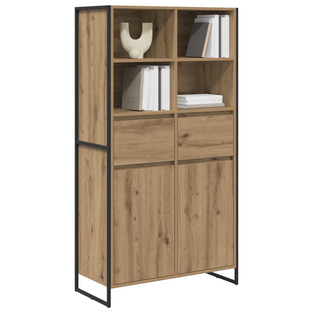 vidaXL Bufet z szufladą 2 pcs Dąb rzemieślniczy 81 x 36 x 150.5 cm