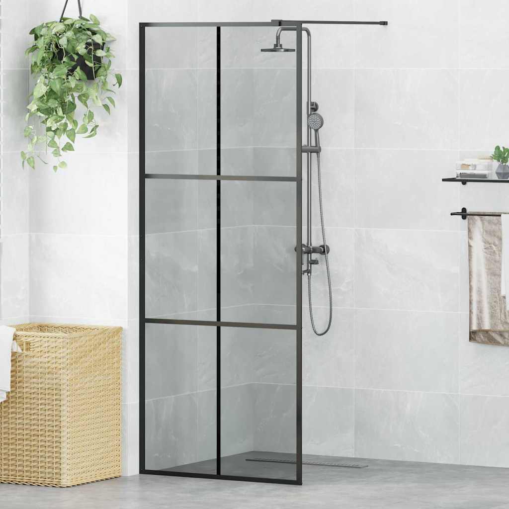 vidaXL Ściana prysznicowa typu walk-in Czarny 80 x 195 cm