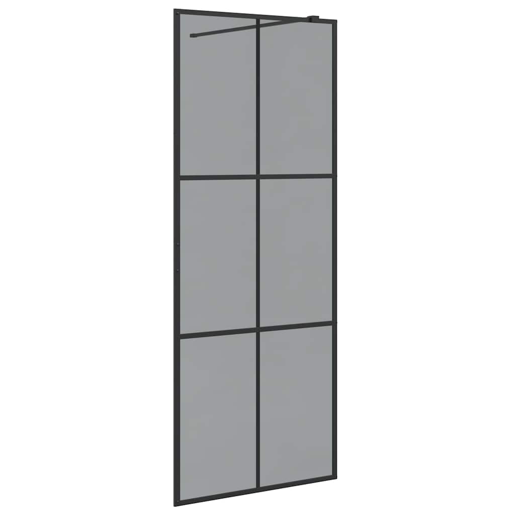 vidaXL Ściana prysznicowa typu walk-in Czarny 80 x 195 cm