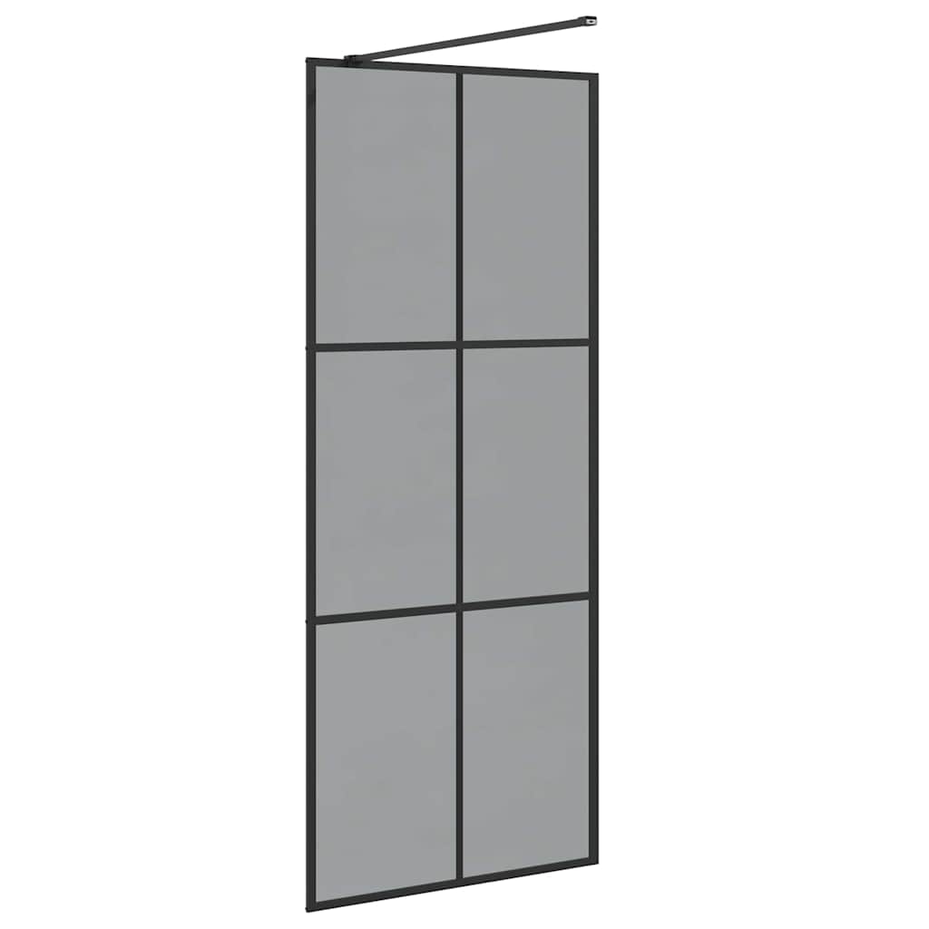 vidaXL Ściana prysznicowa typu walk-in Czarny 80 x 195 cm
