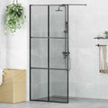 vidaXL Ściana prysznicowa typu walk-in Czarny 90 x 195 cm