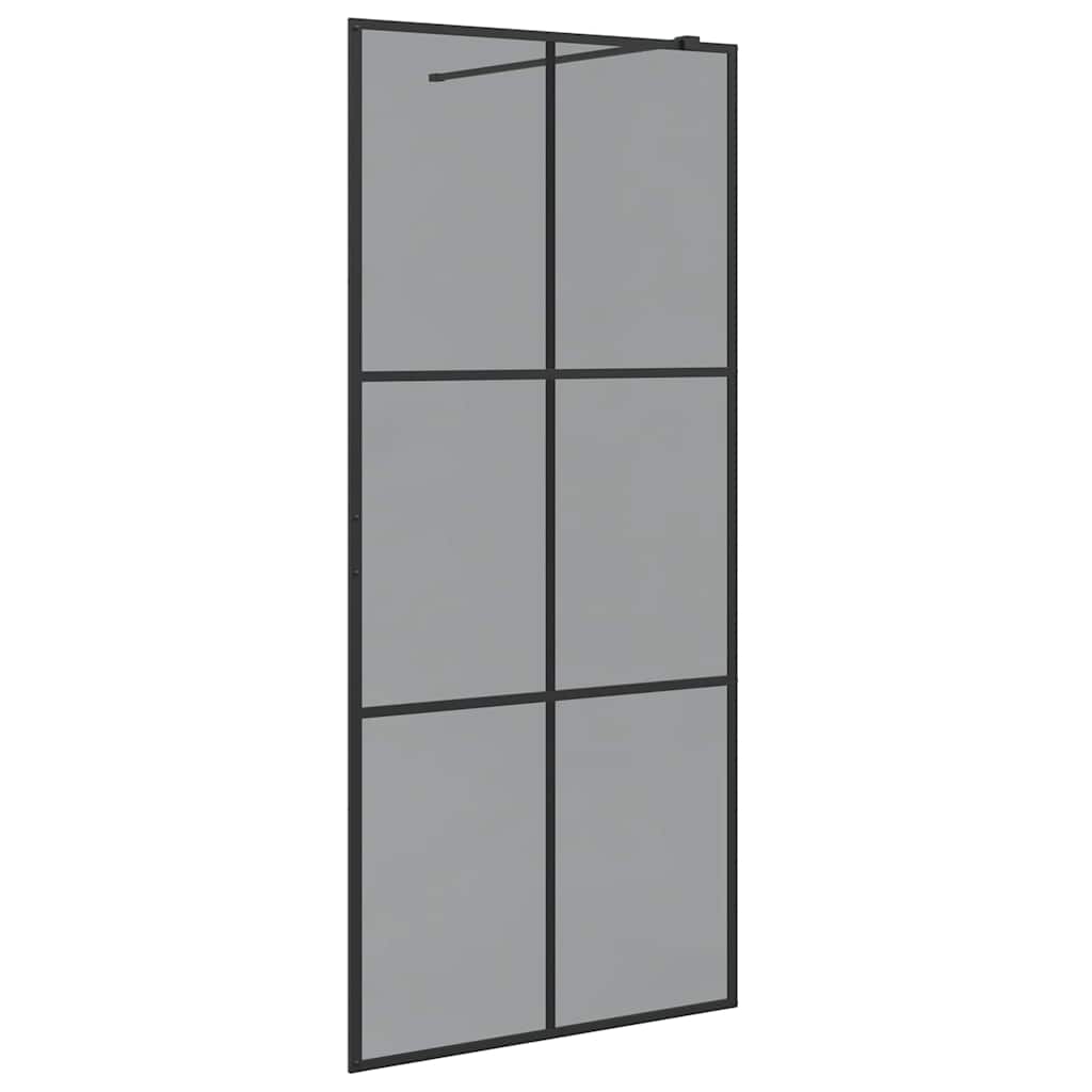 vidaXL Ściana prysznicowa typu walk-in Czarny 90 x 195 cm