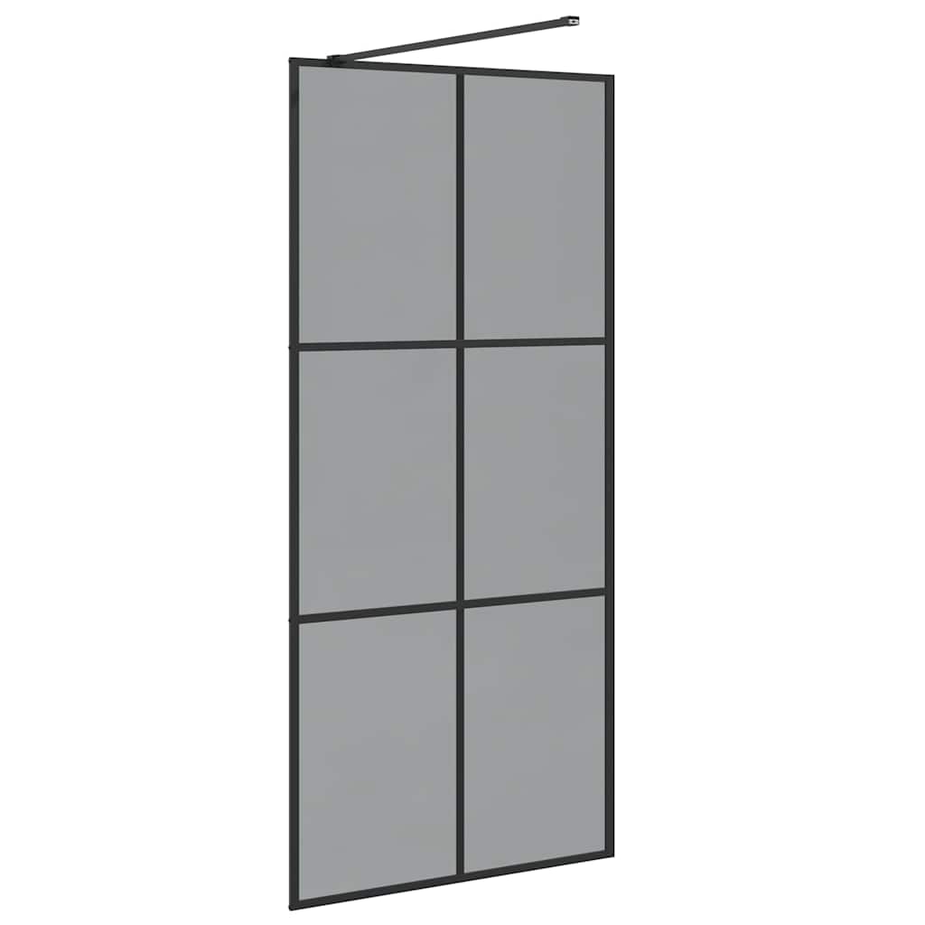 vidaXL Ściana prysznicowa typu walk-in Czarny 90 x 195 cm