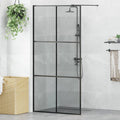 vidaXL Ściana prysznicowa typu walk-in Czarny 100 x 195 cm