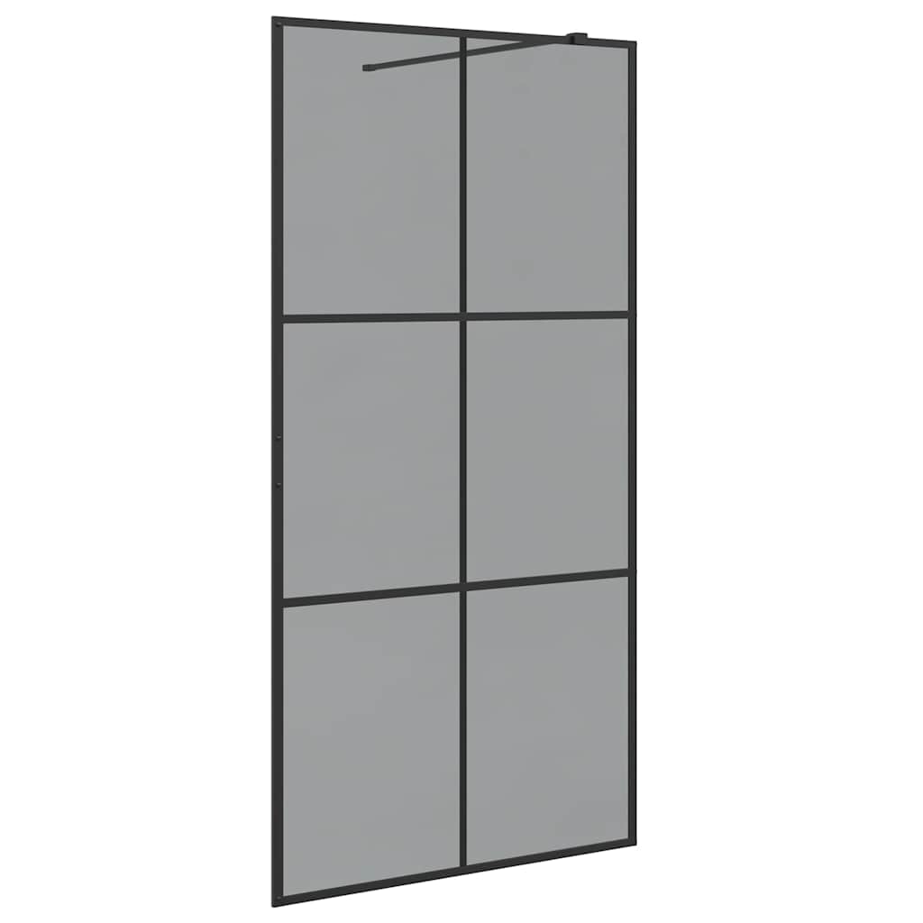 vidaXL Ściana prysznicowa typu walk-in Czarny 100 x 195 cm