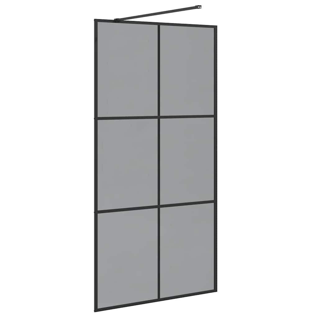 vidaXL Ściana prysznicowa typu walk-in Czarny 100 x 195 cm