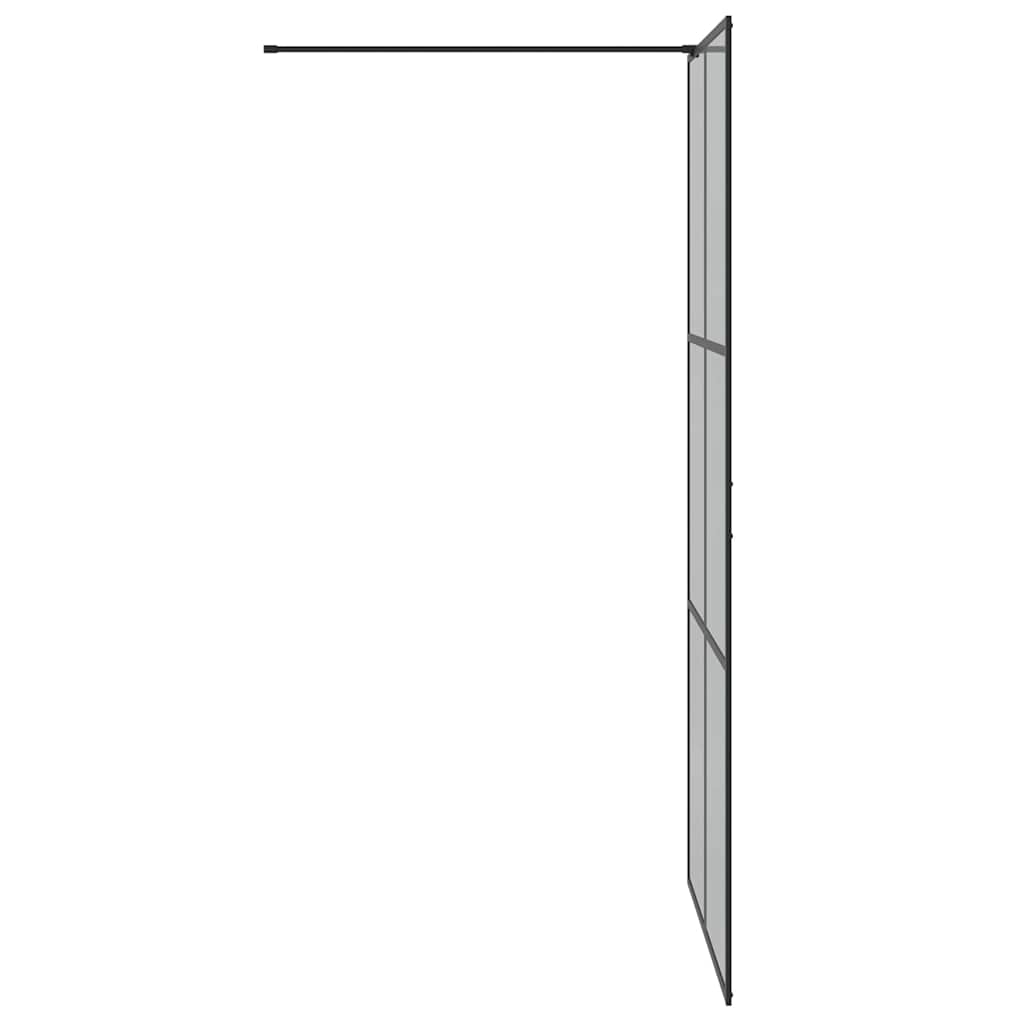vidaXL Ściana prysznicowa typu walk-in Czarny 100 x 195 cm