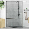 vidaXL Ściana prysznicowa typu walk-in Czarny 140 x 195 cm