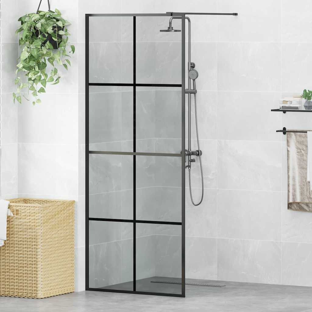 vidaXL Ściana prysznicowa typu walk-in Czarny 80 x 195 cm