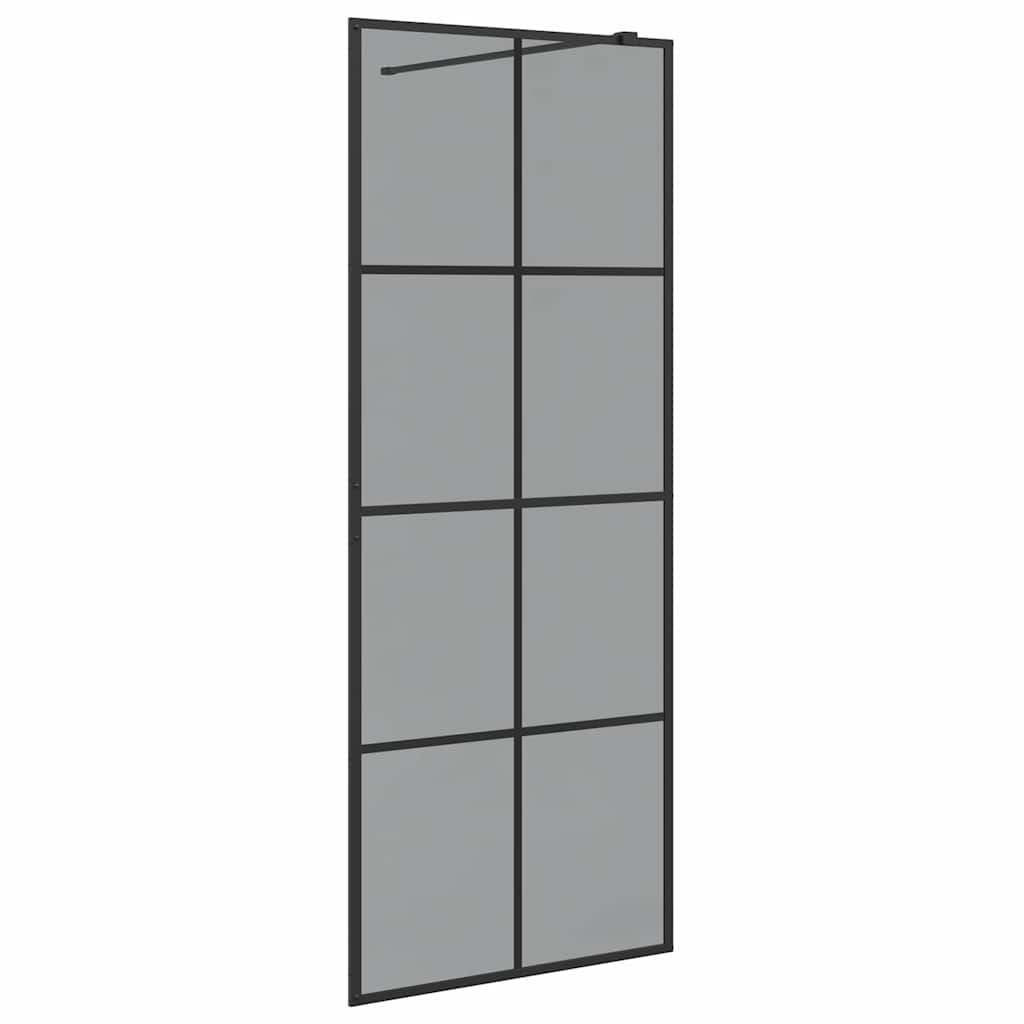 vidaXL Ściana prysznicowa typu walk-in Czarny 80 x 195 cm