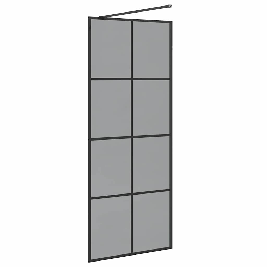 vidaXL Ściana prysznicowa typu walk-in Czarny 80 x 195 cm