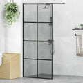 vidaXL Ściana prysznicowa typu walk-in Czarny 90 x 195 cm