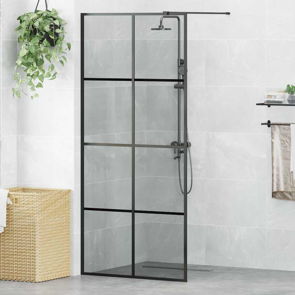 vidaXL Ściana prysznicowa typu walk-in Czarny 90 x 195 cm