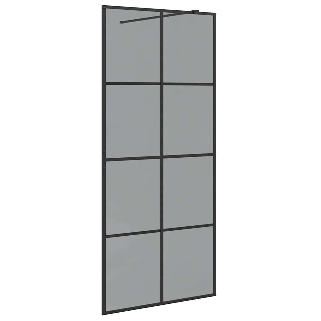 vidaXL Ściana prysznicowa typu walk-in Czarny 90 x 195 cm