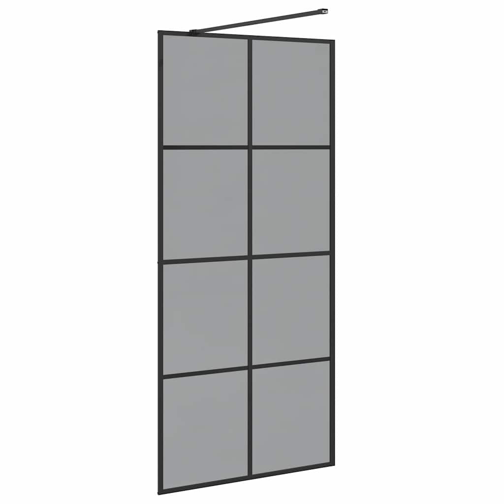 vidaXL Ściana prysznicowa typu walk-in Czarny 90 x 195 cm
