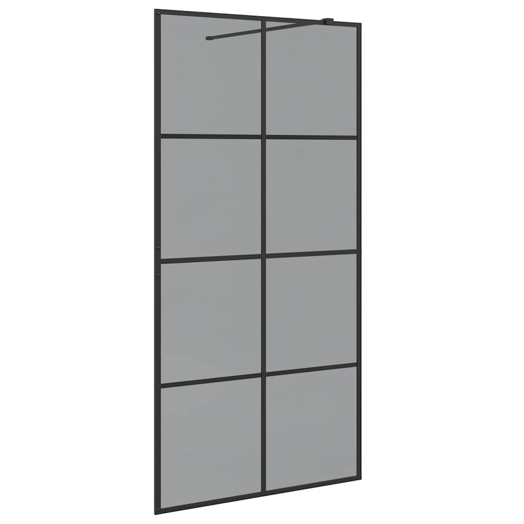 vidaXL Ściana prysznicowa typu walk-in Czarny 100 x 195 cm