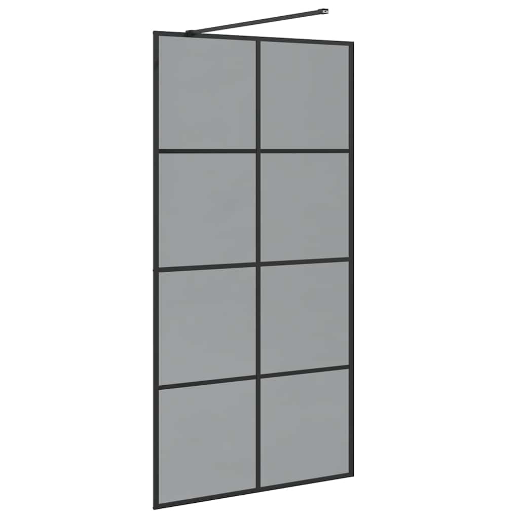vidaXL Ściana prysznicowa typu walk-in Czarny 100 x 195 cm